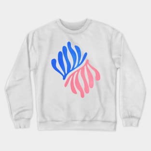 Blue & Pink Leaves: Matisse Series 01 Crewneck Sweatshirt